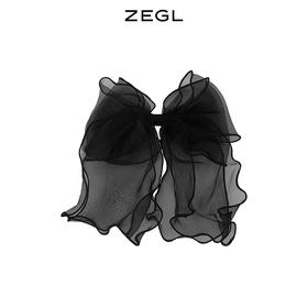 ZEGL黑色网纱蝴蝶结发圈女后脑勺夏发绳头绳简约ins气质头饰发饰