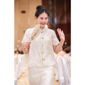 【抖音专属】套装（中式开衫23710321+半裙23706322-凝脂D483）