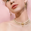 ZEGL设计师十字架系列巴洛克人造珍珠叠戴项链女法式复古锁骨颈链 商品缩略图2