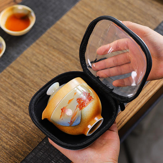 「数款可选！一壶三杯」今丰唐柴烧茶具套装 旅行茶具一壶三杯便携式茶具随身泡茶快客杯餐饮用具父亲节礼物 商品图1