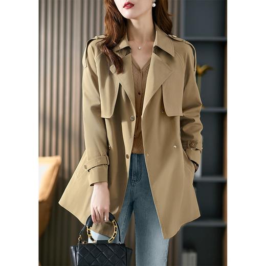 【现货7天】西装领设计感英伦风衣女中长款2023秋季新款韩版显瘦气质外套 商品图1