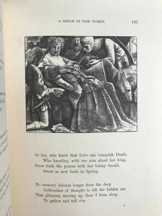 1864年 丁尼生诗集 50余幅插图 漆布精装大32开 商品图5