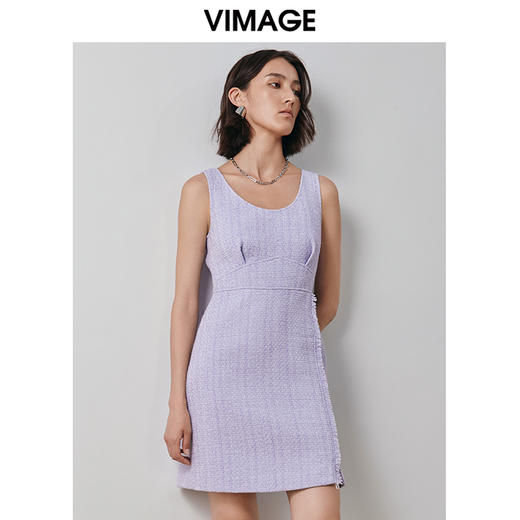 VIMAGE纬漫纪秋季新款小香风连衣裙V2007617 商品图2