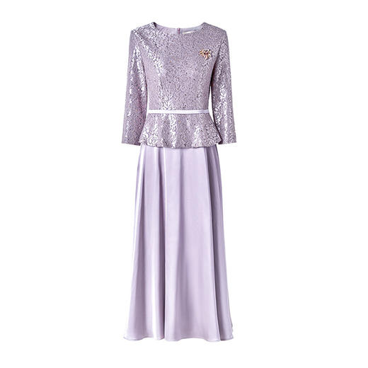 秋季新款，收腰遮肚假两件礼服妈妈装气质中长款显瘦喜婆婆裙LC2372 商品图4