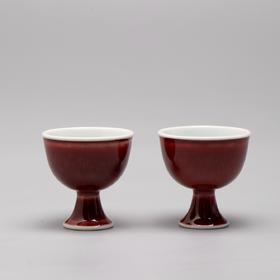 红釉酒杯 对杯 酒器