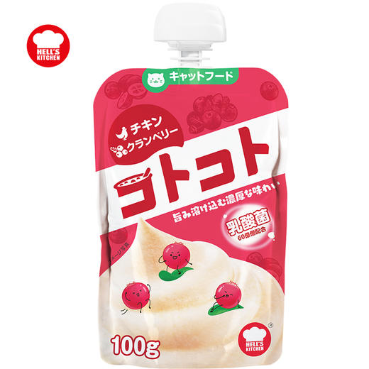 地狱厨房猫用成猫鸡肉蔓越莓咕噜酱100g 商品图0