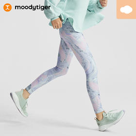 【特价】moodytiger儿童裤子23年秋季新品女童外穿弹力运动瑜伽裤| 小云朵 M33211407
