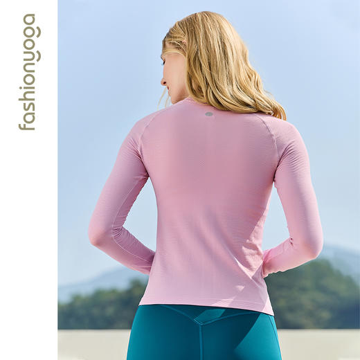 凡圣瑜伽水波纹一体织长袖（不含胸垫）F12380 商品图3