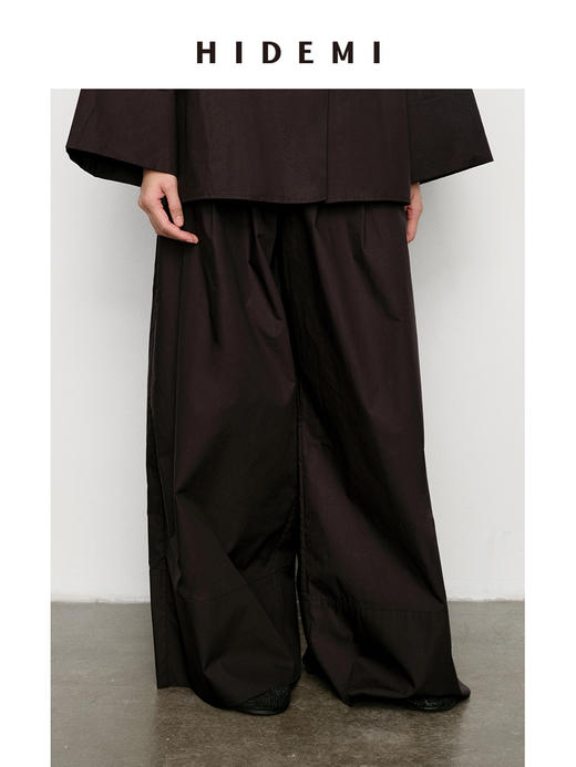 HIDEMI 高腰立体剪裁压褶花苞式阔腿裙裤阔腿裤 商品图5