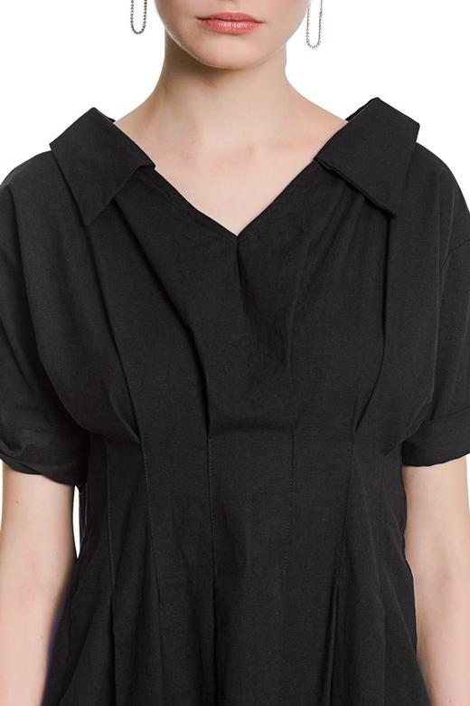 UE 黑色V领收腰连衣裙 3056 商品图3