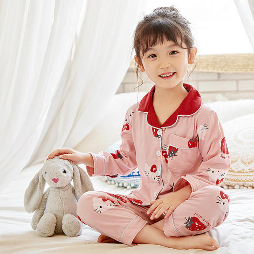 【卡通图案设计！空调家居服套装】儿童睡衣春秋季套装，纯棉薄款长袖，卡通男孩女孩中大童夏空调家居服套装-QQ 商品图6