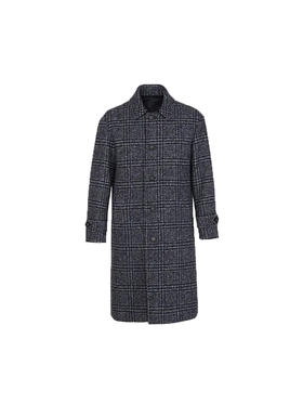 callisto蓝色棉羊毛混纺翻领大衣 FRFEC130C