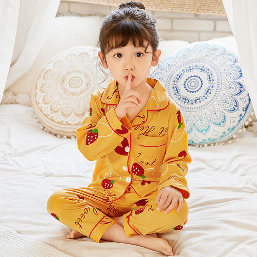 【卡通图案设计！空调家居服套装】儿童睡衣春秋季套装，纯棉薄款长袖，卡通男孩女孩中大童夏空调家居服套装-QQ 商品图8