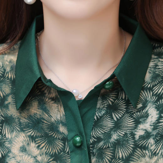 绿色印花套装连衣裙，秋季新款外套+无袖中长款两件套QYM-TYP-AY2326-Y 商品图3