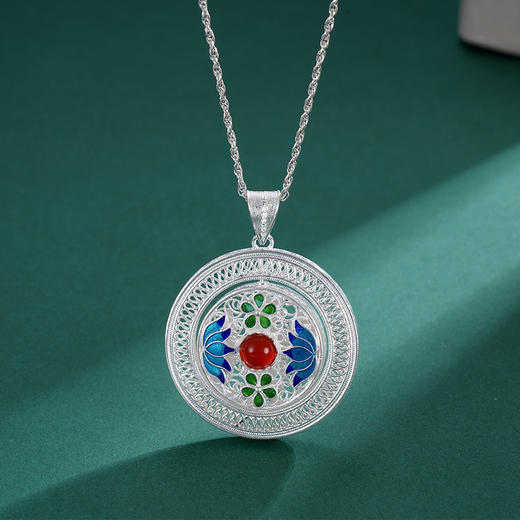 子佩集S990【晴雨暖风】吊坠【QFDZ030】(不含链)花丝圆圈双层平安扣可转动 商品图6