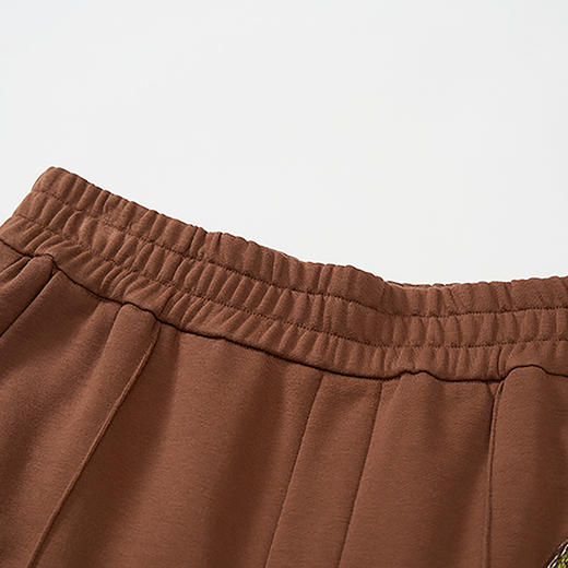 谜底直筒裤女2023秋新款复古绣花宽松休闲裤松紧腰长裤233MK1051 商品图3