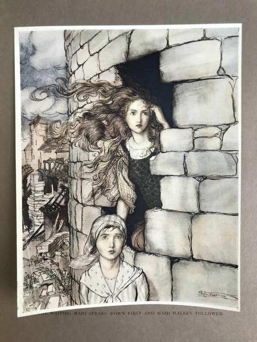 1917年 小弟弟和小姐姐及其他格林童话集 鬼才拉克姆13幅彩色手工贴图与大量黑白插图 布面精装16开 商品图14