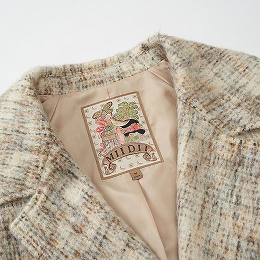 谜底粗花呢外套女2023秋季新款复古文艺翻驳领羊毛呢子233MD0952 商品图3