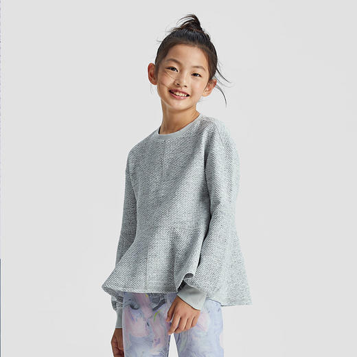 【专属】moodytiger儿童卫衣女童23年秋季新款肌理感纯色长袖运动套头衫M33210301 商品图3