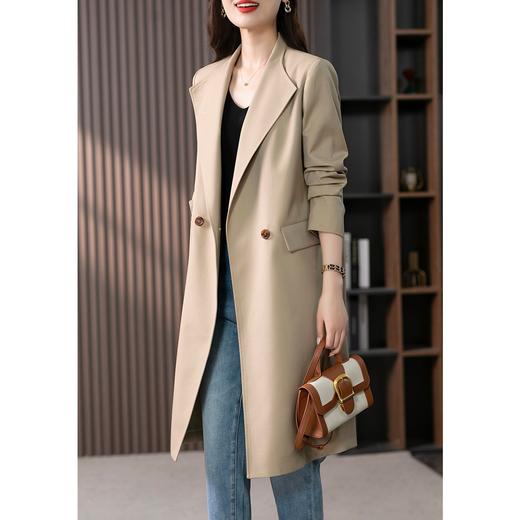 【定制10天】中长款风衣外套女2023春秋季新款时尚气质宽松休闲西服大衣 商品图1