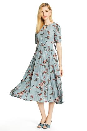 SUMMER & SAGE 印花束腰连衣裙 3328