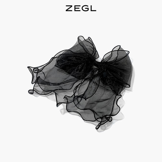 ZEGL黑色网纱蝴蝶结发圈女后脑勺夏发绳头绳简约ins气质头饰发饰 商品图1