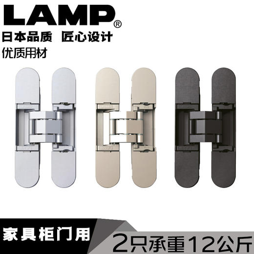 lamp蓝普家具柜门隐形铰链合页玻璃门铰链合页小柜门使用HES3D-90 商品图0