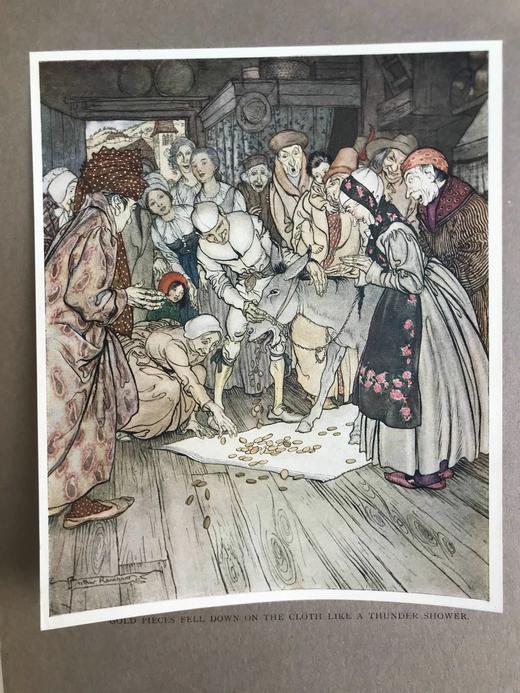 1917年 小弟弟和小姐姐及其他格林童话集 鬼才拉克姆13幅彩色手工贴图与大量黑白插图 布面精装16开 商品图9