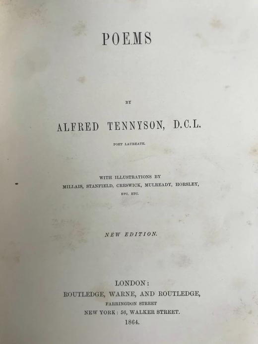 1864年 丁尼生诗集 50余幅插图 漆布精装大32开 商品图2