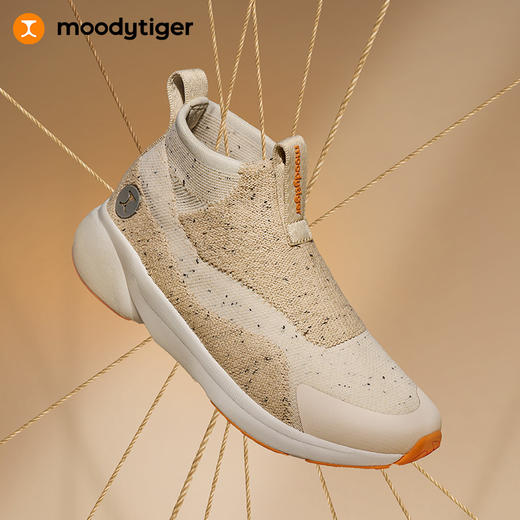 【专属】moodytiger儿童一体织运动鞋2023秋季新品男女童透气一脚蹬中帮鞋M38543304 商品图0