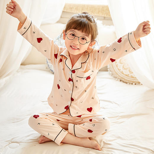 【卡通图案设计！空调家居服套装】儿童睡衣春秋季套装，纯棉薄款长袖，卡通男孩女孩中大童夏空调家居服套装-QQ 商品图5