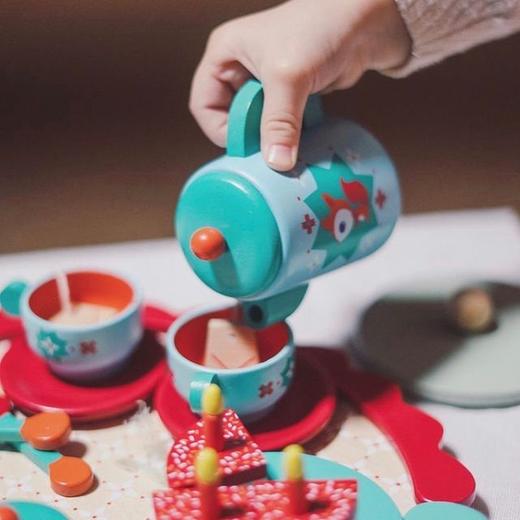 djeco儿童厨房过家家茶具套装下午茶女孩仿真玩具3岁木质茶壶茶 商品图4