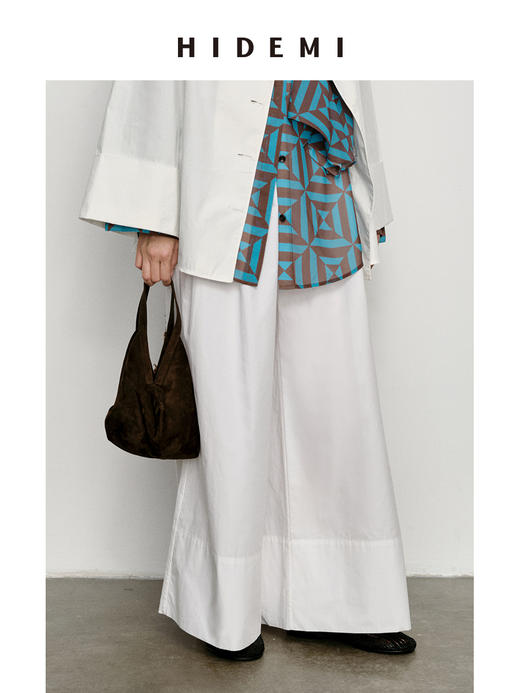 HIDEMI 高腰立体剪裁压褶花苞式阔腿裙裤阔腿裤 商品图0