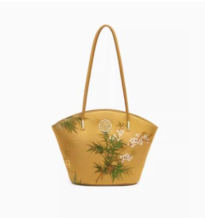 桑蚕丝托特包，复古大气单肩妈妈包大容量手提包TX-P220263 商品图0