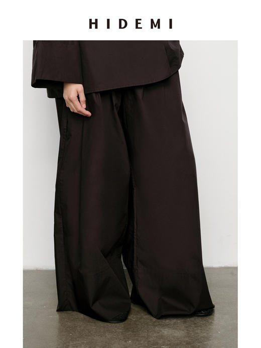 HIDEMI 高腰立体剪裁压褶花苞式阔腿裙裤阔腿裤 商品图4