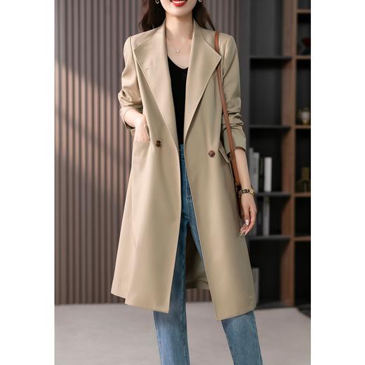 【定制10天】中长款风衣外套女2023春秋季新款时尚气质宽松休闲西服大衣 商品图2