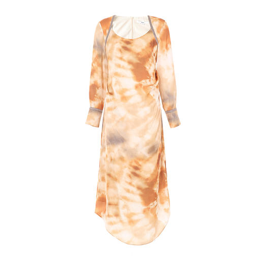 VIMAGE纬漫纪秋季新款扎染印花显瘦高腰优雅连衣裙V2007604 商品图5