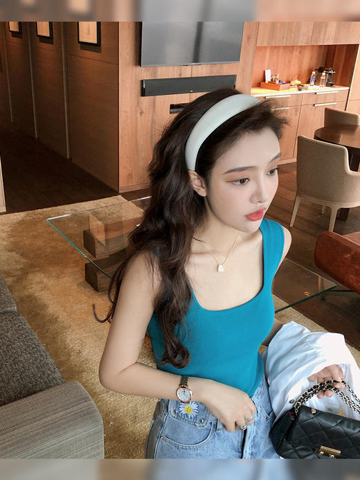 <曾小咸推荐> 网红针织小吊带背心黑色无袖t恤内搭打底 商品图2