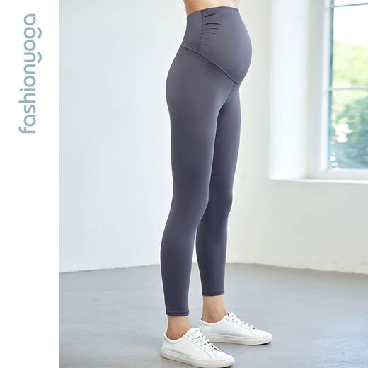 凡圣瑜伽裸感弹力高腰舒适压褶孕妇裤 FC10970 商品图2