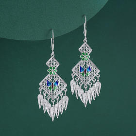 子佩集S990银【微雨蝶影】耳环【MXEH009】花丝2308