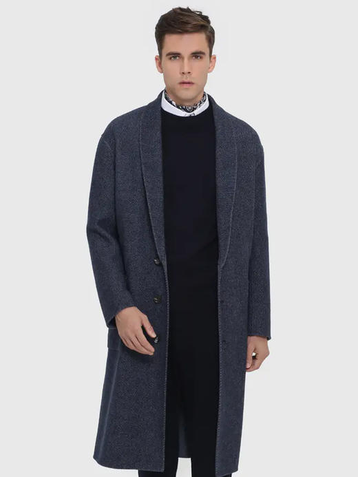 callisto蓝色全羊毛大衣 FRFEC041Y 商品图0