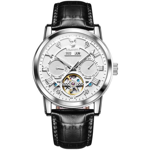 「6款配色！机械现代美学」花花公子playboy手表 多功能全自动机械表男士手表男时尚饰品 商品图4