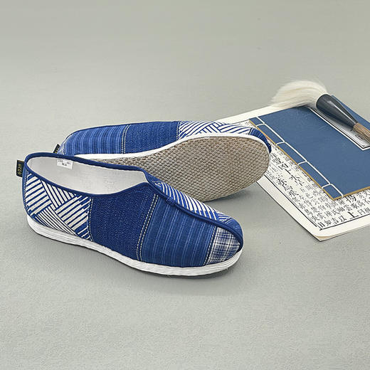 内联升男鞋手工单鞋千层底大内联升崇明土布之沙洲夹鞋DN8533 商品图3