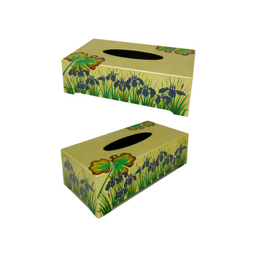 【梵谷漆器】漆器彩绘纸巾盒（长方形/ 方形 金） 商品图1