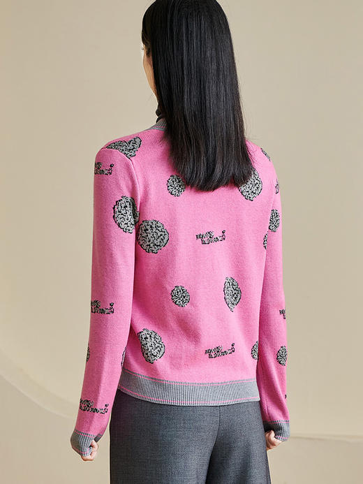 米思阳2026春季新款气质知性开衫针织衫单排扣长袖拼接外套女2959 商品图1