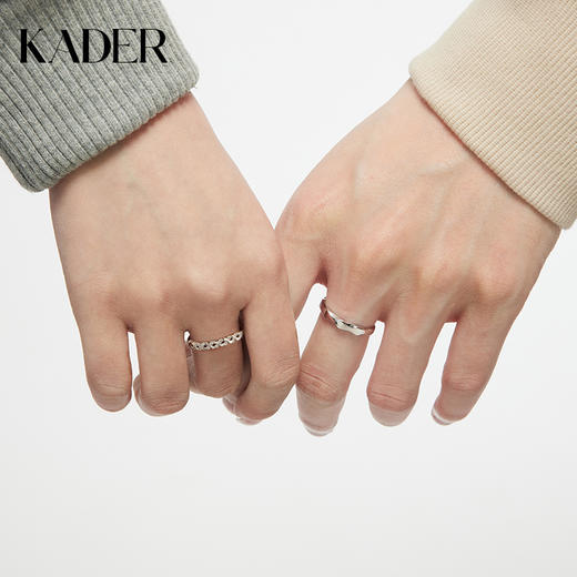 KADER卡蒂罗 花之恋 浪漫小众设计戒指 镶钻S925银 对戒 男女同款情侣款 商品图0