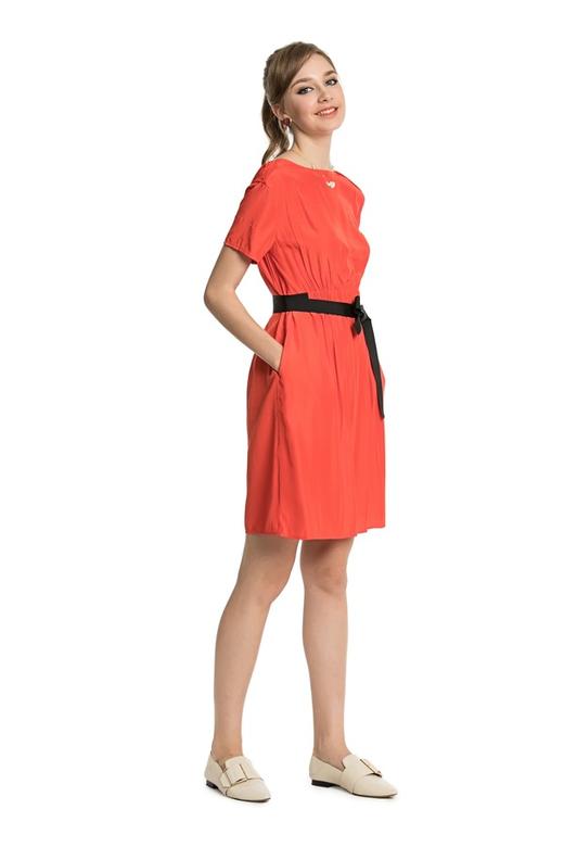 SUMMER & SAGE 简约红色束腰连衣裙 3299 商品图2