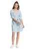 SUMMER & SAGE 蓝白条纹绣花系带衬衫裙 3335 商品缩略图0