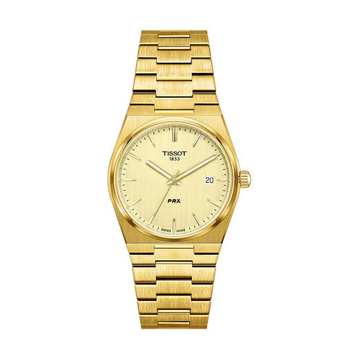 【时计廊】天梭（TISSOT）瑞士手表 PRX超级玩家系列腕表 酷飒金女表T137.210.33.021.00 商品图1