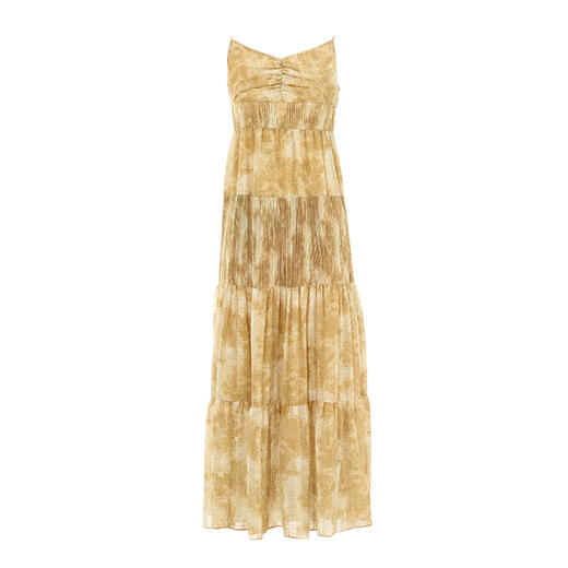 VIMAGE纬漫纪秋季新款扎染印花显瘦高腰性感吊带连衣裙V2007610 商品图5